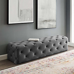 Modway Amour 72" Entryway Bench, Gray, rollover
