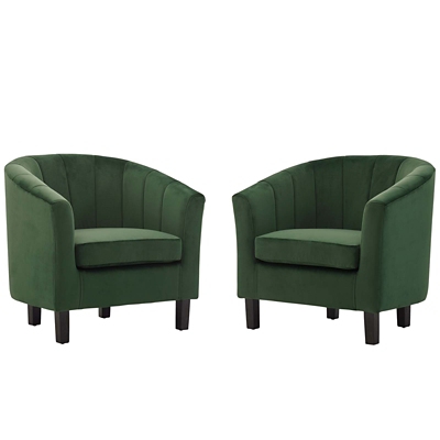 Modway Prospect Armchair (Set of 2), Emerald, large