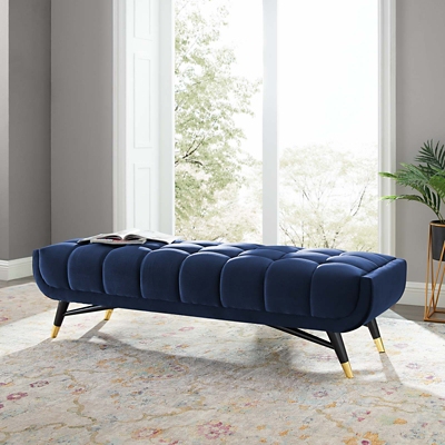 Modway Adept 60" Bench, Midnight Blue, large
