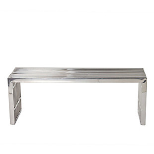The design of the Gridiron bench artfully blends stainless steel construction with linear design. Modernism used to be about extremes. Wild shapes and patterns that don't dare resemble its predecessors. The Gridiron bench is famous not for its radical shape, but for the strategic transcendence that it provides.Stainless steel construction | Easy to clean