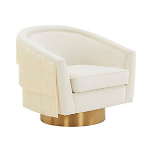TOV Furniture Flapper Cream Swivel Chair, Cream, large