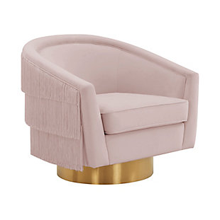 TOV Furniture Flapper Blush Swivel Chair, Blush, large