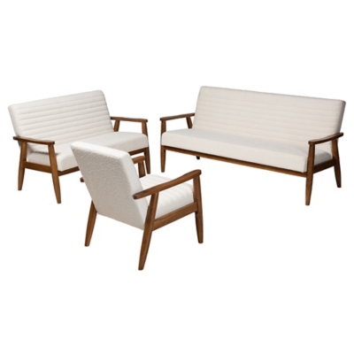 Baxton Studio Stratton 3 Piece Living Room Set, , large