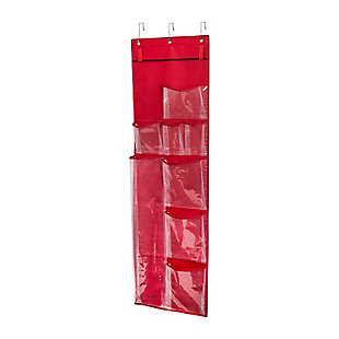 Honey-Can-Do Over-The-Door Holiday Gift Wrap Organizer, Red, , large