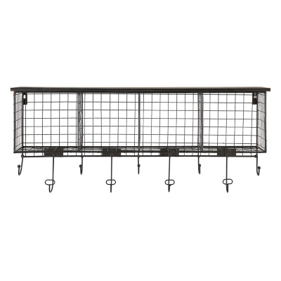 Linon Four Cubby Wall Shelf - Black