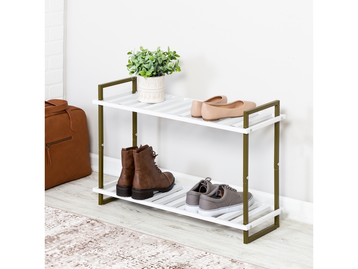 Honey Can Do 2 Tier Tubular Metal Shoe Rack Ashley