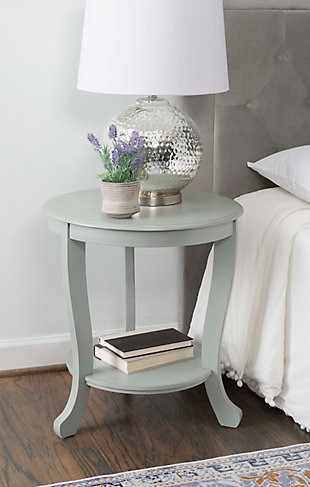 Powell Tahlia Round Side Table, Gray, rollover
