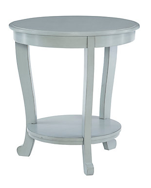 Powell Tahlia Round Side Table, Gray, large