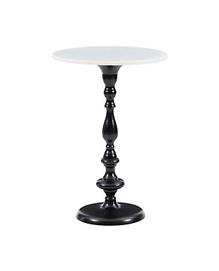 Powell Jenson Marble Round Side Table, Black, large