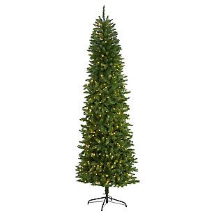 Nearly Natural 8' Slim Green Mountain Pine Artificial Christmas Tree with 400 Clear LED Lights, , large
