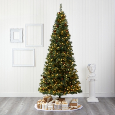 Lit Faux Frosted Pine Christmas Tree With Ornaments Pottery, 49% OFF