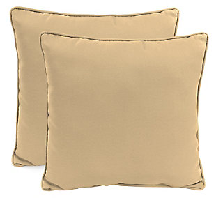 Jordan Manufacturing Outdoor 17" Accessory Throw Pillows with Welt, Set of 2 in Antique Beige, Antique Beige, rollover