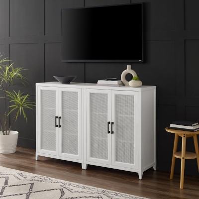 Crosley Furniture Milo Media Sideboard Cabinet Set of 2, White