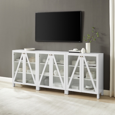 Crosley Furniture Cassai Media Sideboard Cabinet Set of 3, White