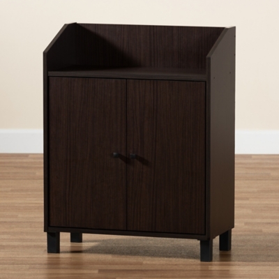 Baxton Studio Rossin 2 Door Shoe Cabinet with Top Shelf Ashley