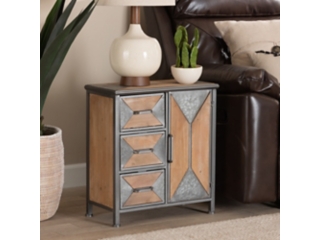Baxton Studio Laurel Wood 3-Drawer Storage Cabinet