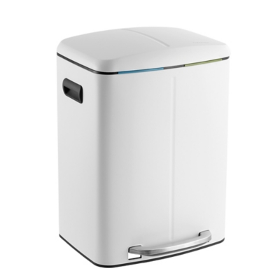 happimess Marco 10.5 Gallon Trash Can, White