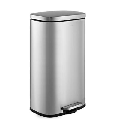 happimess Curtis 8 Gallon Step-Open Trash Can, Chrome, large