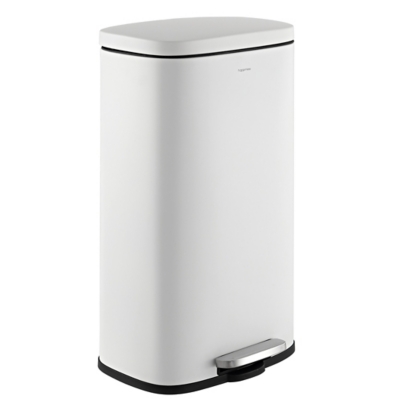 happimess Curtis 8 Gallon Step-Open Trash Can, White