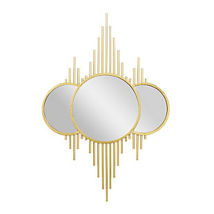 CosmoLiving by Cosmopolitan Gold Metal Wall Mirror 27" x 1" x 39", , large