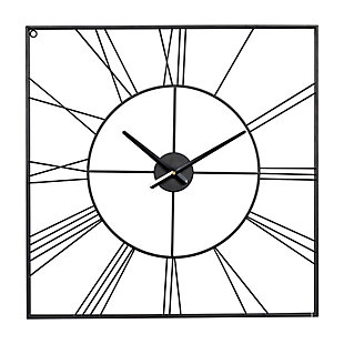 Bayberry Lane CosmoLiving by Cosmopolitan Black Metal Industrial Wall Clock, 24" x 24" x 2", , large