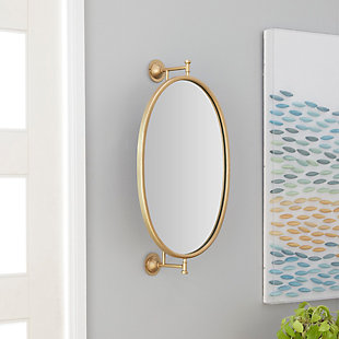 Bayberry Lane Gold Wood Contemporary Wall Mirror, 29" x 15" x 7", , rollover