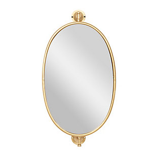 Bayberry Lane Gold Wood Contemporary Wall Mirror, 29" x 15" x 7", , large