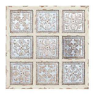 Bayberry Lane White Metal Rustic Floral Wall Decor, 31" x 31", , large