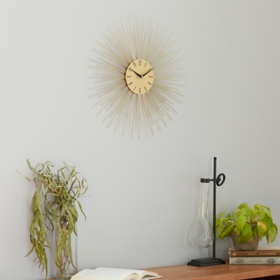 A600065696 Bayberry Lane Gold Metal Contemporary Wall Clock,  sku A600065696