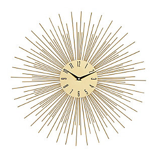 Bayberry Lane Gold Metal Contemporary Wall Clock, 19" x 19" x 1", , large