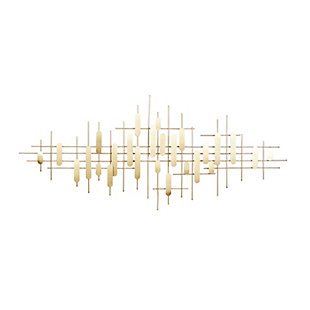 CosmoLiving by Cosmopolitan CosmoLiving by Cosmopolitan Gold Metal Contemporary Abstract Wall Decor 58" x 2" x 25", , large