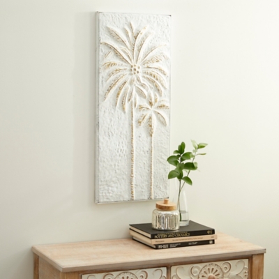 Bayberry Lane Relief Palm Tree Wall Décor, Gold