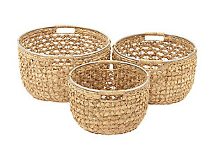 Bayberry Lane Sea Grass Natural Storage Basket, 15", 17", 19" (Set of 3), , large