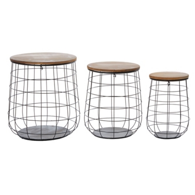 Bayberry Lane Metal Farmhouse Storage Basket, 18", 20", 23" (Set of 3), , large