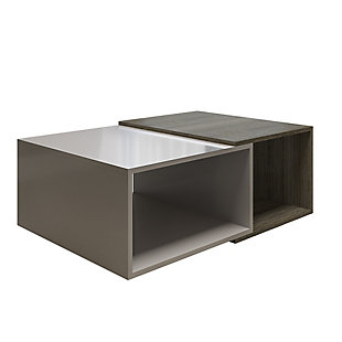 The Urban Port 35" Wooden Coffee Table with Open Compartments, , large