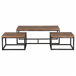 The Urban Port Industrial Nesting Cocktail Table (Set of 3), , rollover
