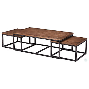 The Urban Port Industrial Nesting Cocktail Table (Set of 3), , large