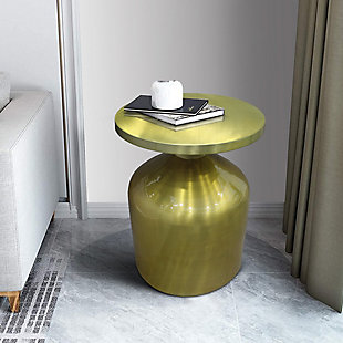The Urban Port 24" Metal Frame End Table, Gold, rollover