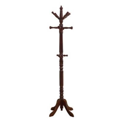 Monarch Specialties Transitional Free Standing 11 Hooks Coat Rack, Cherry, large