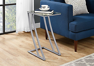 Monach Specialties Z-Shaped Accent Table, Silver, rollover