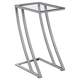 Monach Specialties Z-Shaped Accent Table, Silver, large