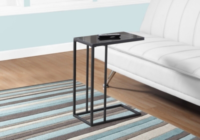 Monarch Specialties Accent Table, Black Glass