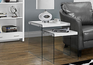 Monach Specialties Tempered Glass Nesting Tables (Set of 2), , rollover