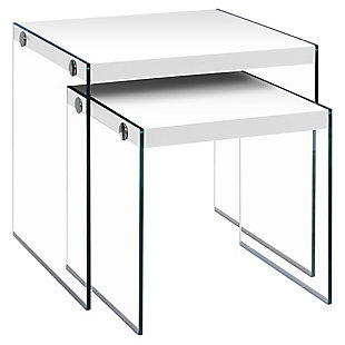Monach Specialties Tempered Glass Nesting Tables (Set of 2), , large