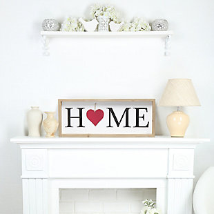 Elegant Designs Rustic Farmhouse Wooden Seasonal Interchangeable Symbol "Home" Frame with 12 Ornaments, Natural, , rollover