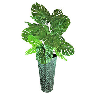 LCG Florals 48 Inch Monstera in Copper Washed Metal Planter, , large
