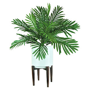 LCG Florals 32 Inch Artificial Phoenix Palm in White Ceramic Stand, , large