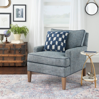 Nicole Curtis Nicole Curtis Nicole Curtis Pillow Tufted Diag Checkers 18"X18" Navy Indoor Throw Pillow, Navy, rollover