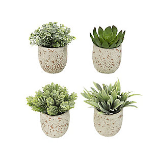 GIL S/4 Assorted 5-in H Artificial Succulents, , large