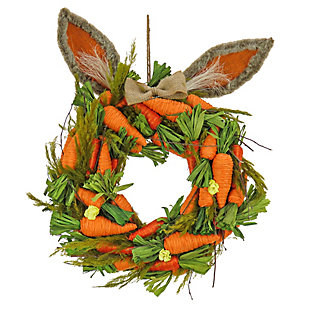 National Tree Company 16" Carrots Wreath with Bunny Ears, , large